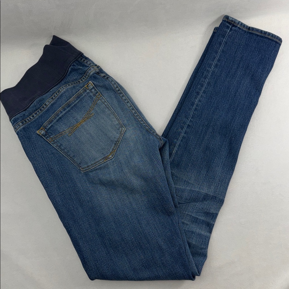 Skinny Maternity Jeans - Dark Blue Stretch Denim